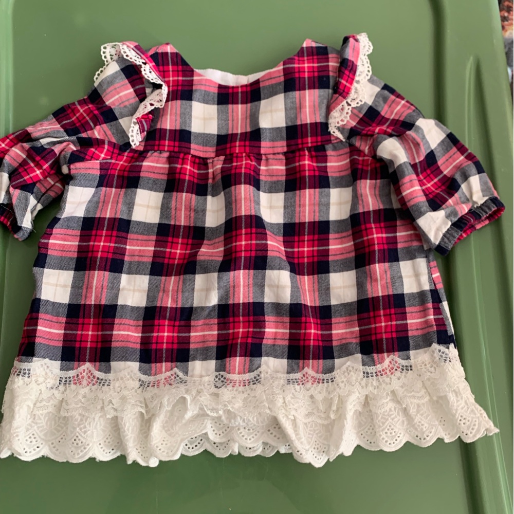 Plaid baby girl top